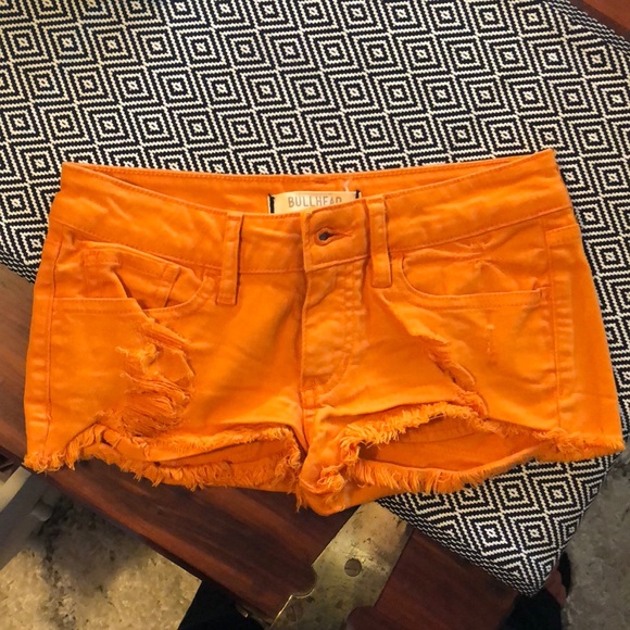 NWOT Orange denim shorts - Picture 3 of 4
